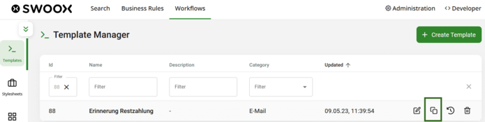 Swoox Release 9.3.0 - Kopierfunktion im Template-Manager